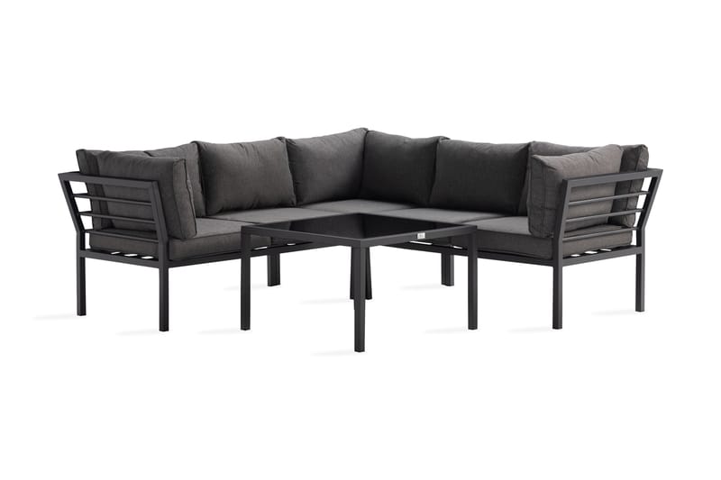 Ariany Hjørnesofa - Svart/Grå - Hagemøbler - Loungemøbler - Loungesett