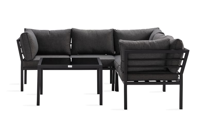 Ariany Hjørnesofa - Svart/Grå - Hagemøbler - Loungemøbler - Loungesett