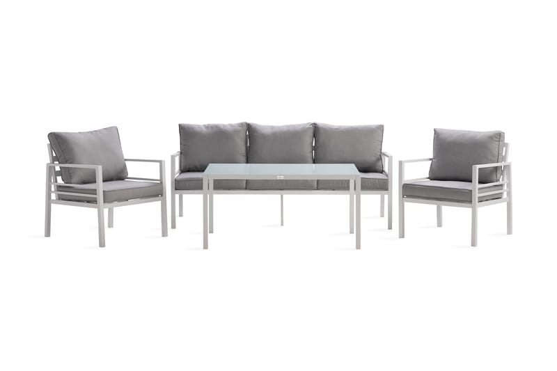 Ariany Sofagruppe - Hvit/Grå - Hagemøbler - Loungemøbler - Loungesett