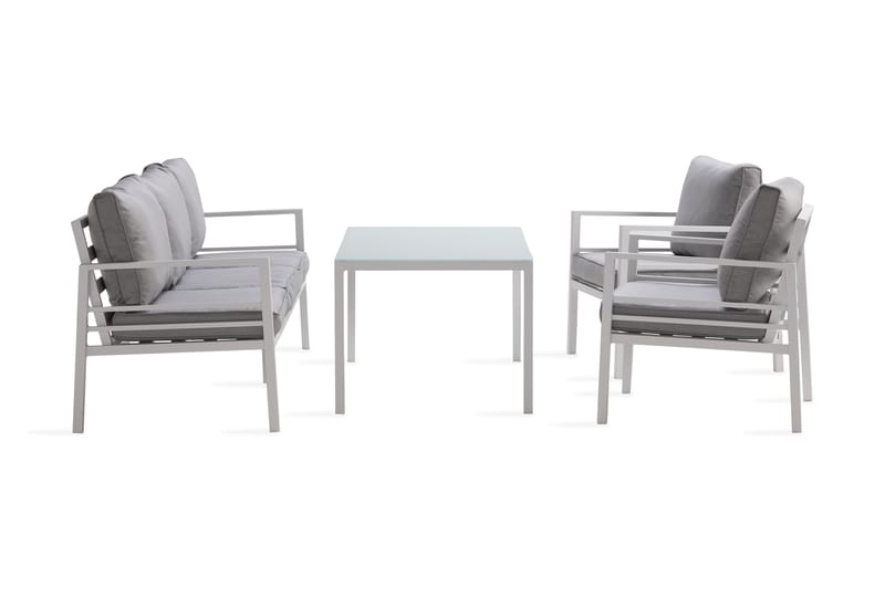 Ariany Sofagruppe - Hvit/Grå - Hagemøbler - Loungemøbler - Loungesett