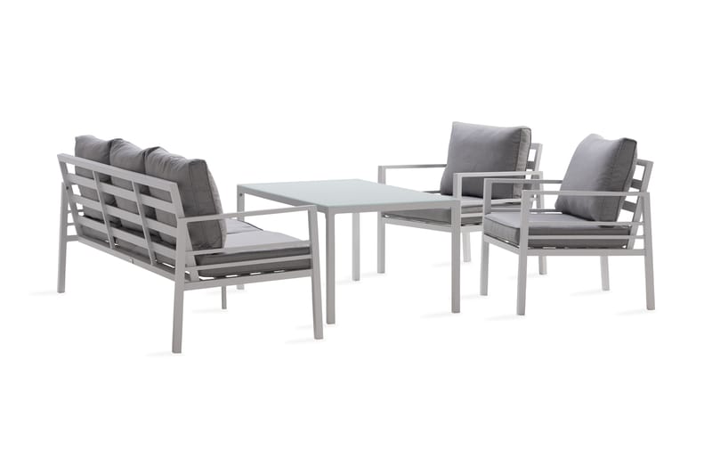 Ariany Sofagruppe - Hvit/Grå - Hagemøbler - Loungemøbler - Loungesett