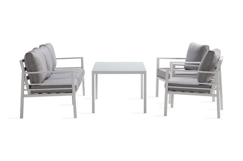 Ariany Sofagruppe - Hvit/Grå - Hagemøbler - Loungemøbler - Loungesett