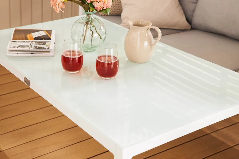 Ariany Sofagruppe - Hvit/Grå - Hagemøbler - Loungemøbler - Loungesett