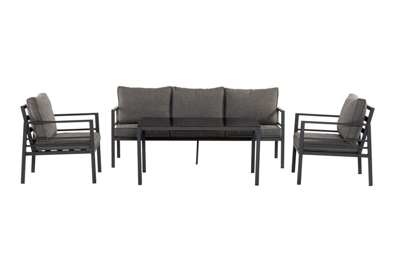 Ariany Sofagruppe - Svart/Grå - Hagemøbler - Loungemøbler - Loungesett