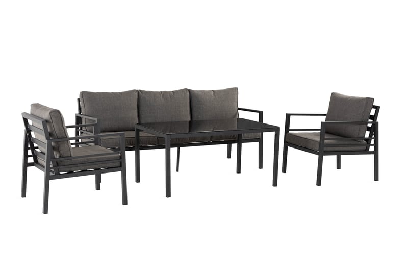 Ariany Sofagruppe - Svart/Grå - Hagemøbler - Loungemøbler - Loungesett