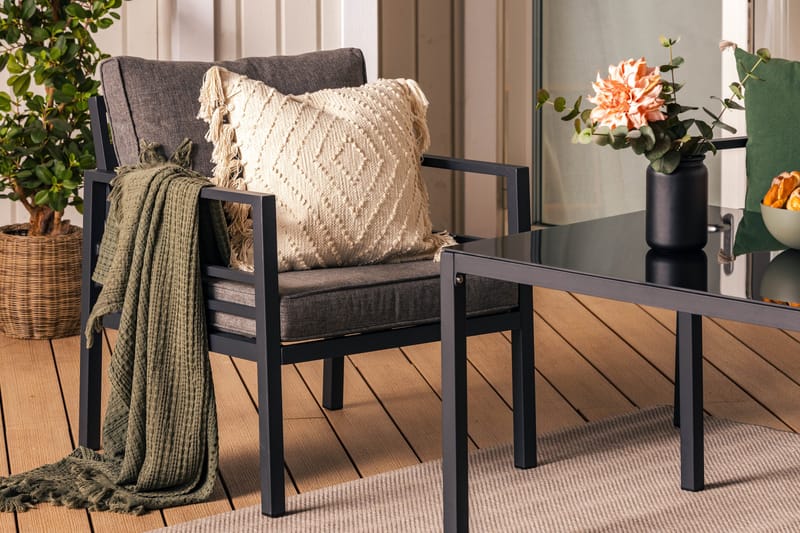 Ariany Sofagruppe - Svart/Grå - Hagemøbler - Loungemøbler - Loungesett