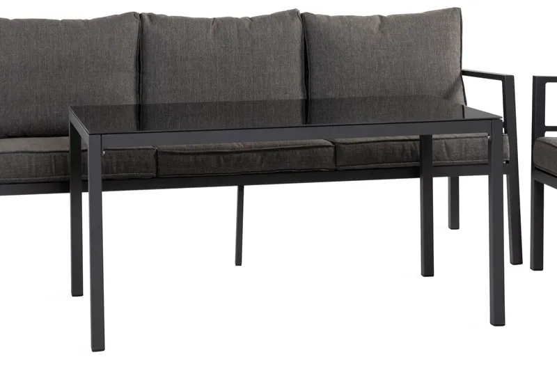 Ariany Sofagruppe - Svart/Grå - Hagemøbler - Loungemøbler - Loungesett