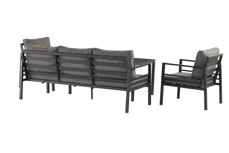 Ariany Sofagruppe - Svart/Grå - Hagemøbler - Loungemøbler - Loungesett