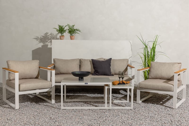 Aspvik Sofagruppe 5-seter - Beige/Grå - Hagemøbler - Loungemøbler - Loungesett