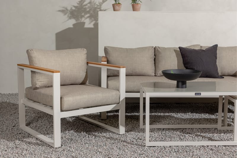 Aspvik Sofagruppe 5-seter - Beige/Grå - Hagemøbler - Loungemøbler - Loungesett
