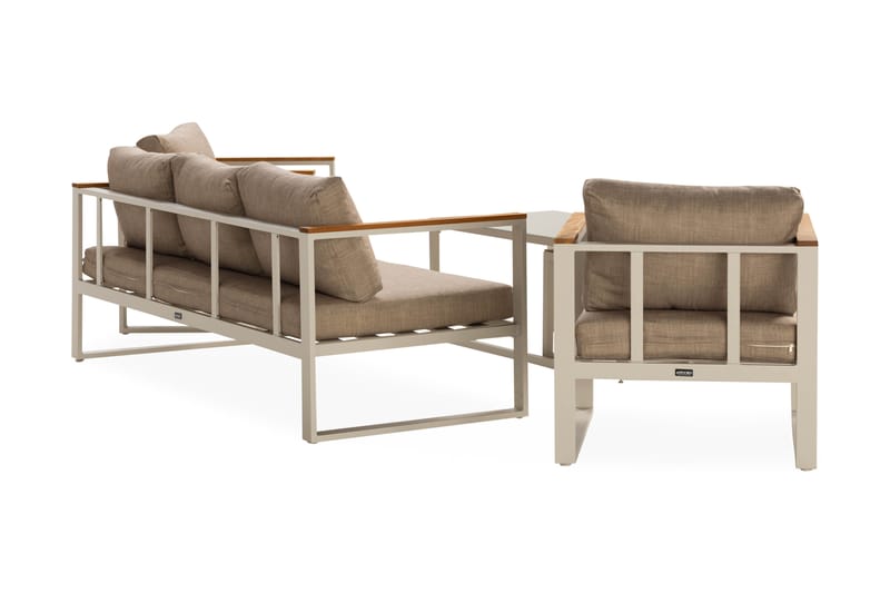 Aspvik Sofagruppe 5-seter - Beige/Grå - Verandamøbler - Sofagruppe utendørs - Loungesett