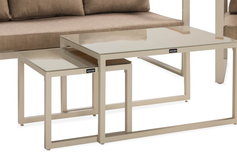 Aspvik Sofagruppe 5-seter - Beige/Grå - Verandamøbler - Sofagruppe utendørs - Loungesett