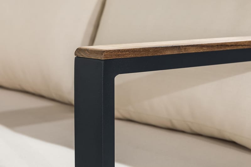Aspvik Sofagruppe - Svart/Teak - Hagemøbler - Loungemøbler - Loungesett