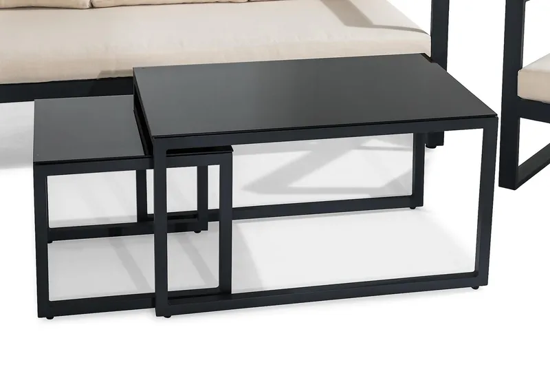 Aspvik Sofagruppe - Svart/Teak - Hagemøbler - Loungemøbler - Loungesett