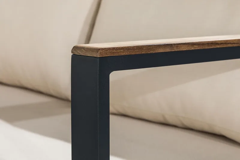 Aspvik Sofagruppe - Svart/Teak - Hagemøbler - Loungemøbler - Loungesett