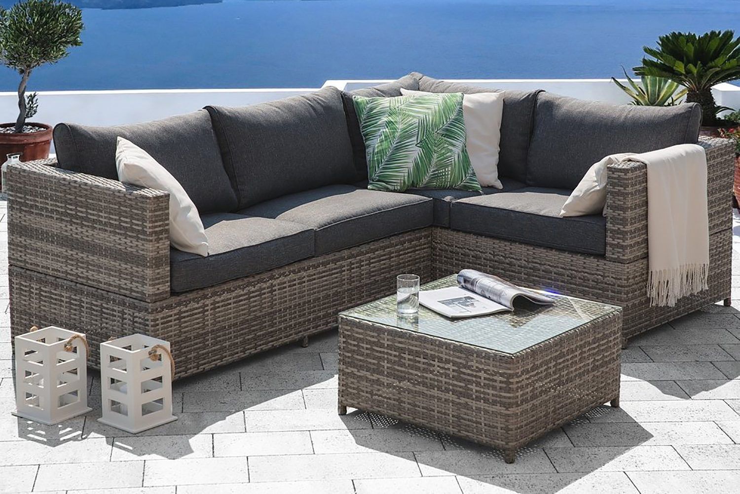 Avola Loungegruppe 212 cm - Grå