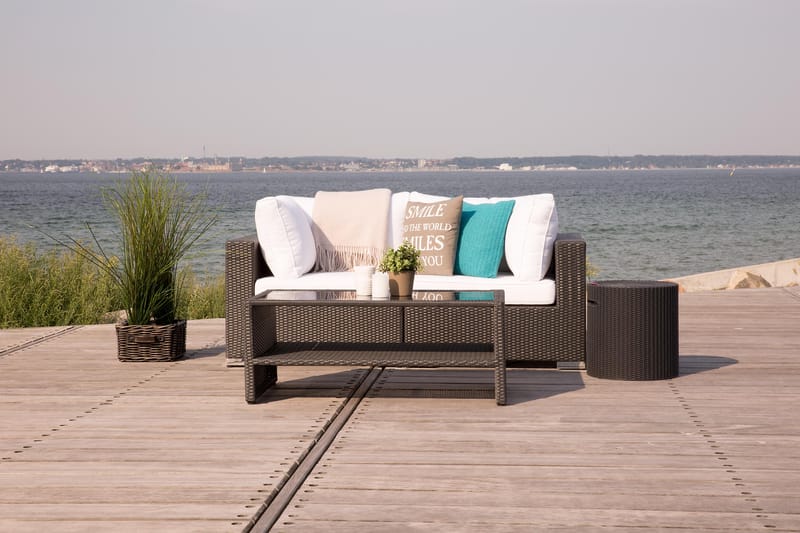 Bahamas Loungegrupp 2 Pers. Bord m Hylle - Svart - Hage - Utemiljø - Veranda & terrasse - Verandamøbler