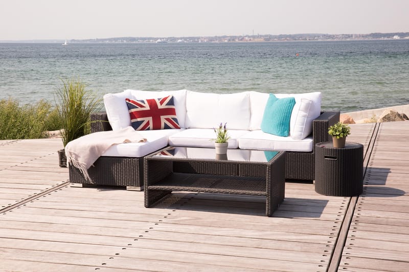 Bahamas Loungegrupp svart 4 - Kunstrotting - Hage - Utemiljø - Veranda & terrasse - Verandamøbler