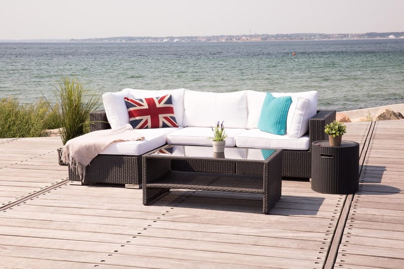 Bahamas Loungegrupp svart 4 - Kunstrotting - Hage - Utemiljø - Veranda & terrasse - Verandamøbler