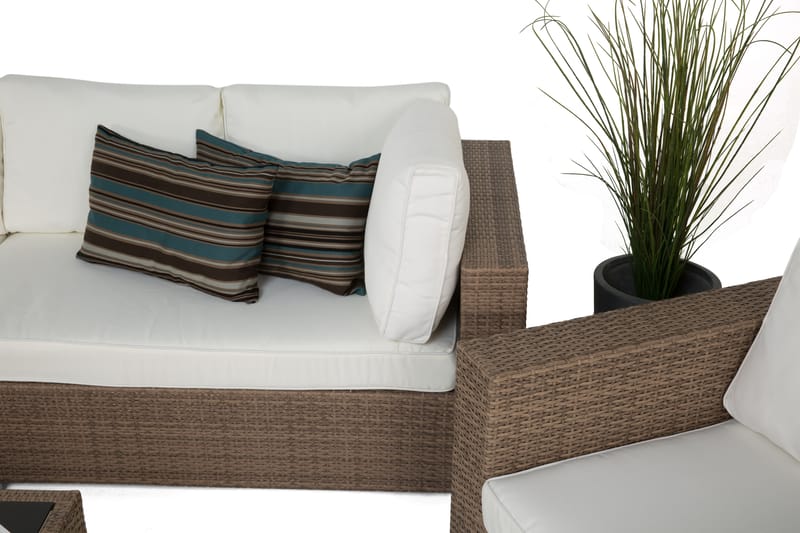 Bahamas Loungegruppe 1 - Kunstrotting Sand - Verandamøbler - Sofagruppe utendørs - Loungesett