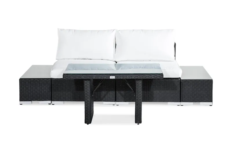 Bahamas Loungegruppe 2-seter, Svart Bord Avslutning