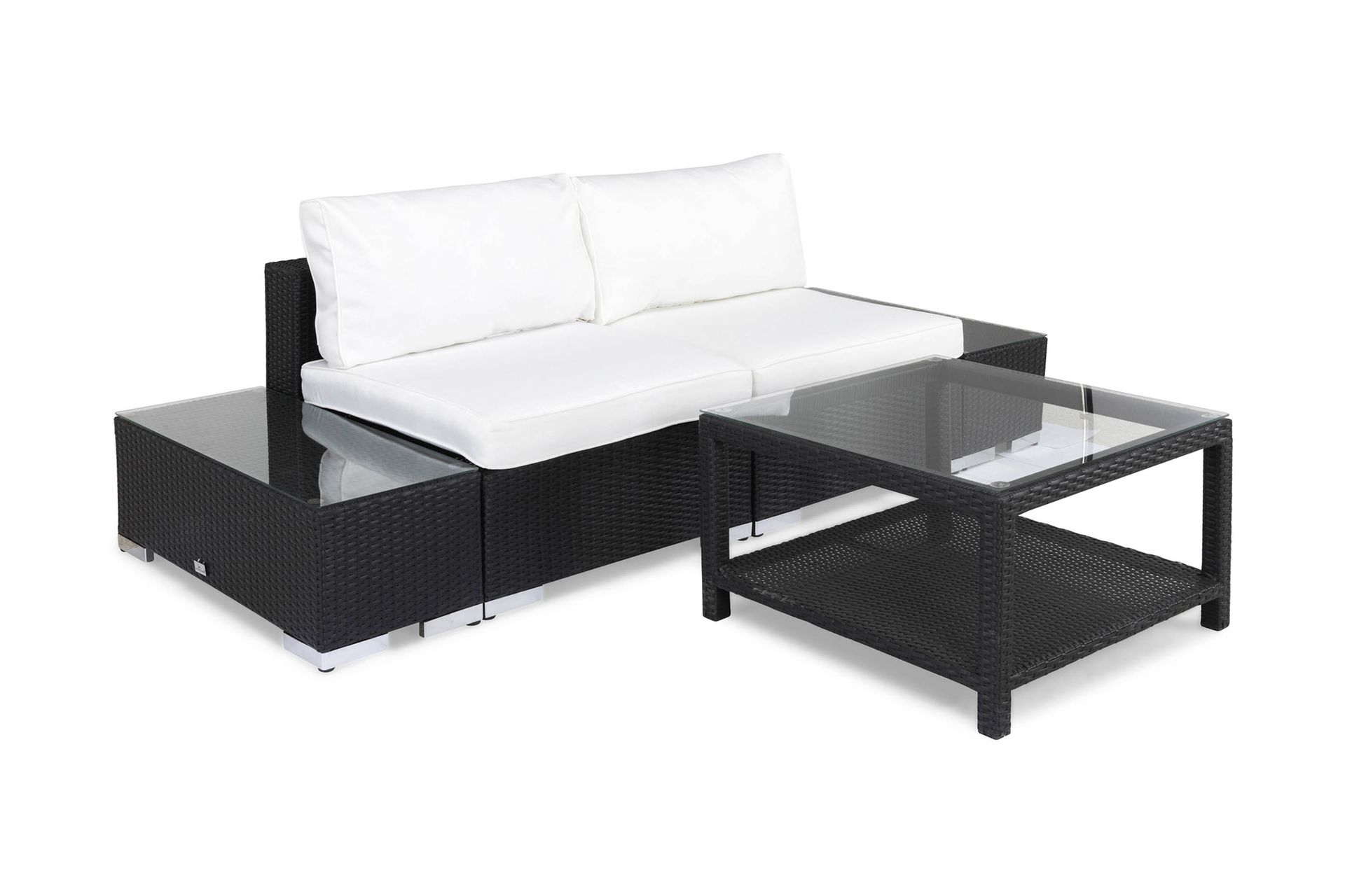 Bahamas Loungegruppe 2 Pers 1 Bord 75x75 - 2 Avslutninger Svart - Hage - Utemiljø - Veranda & terrasse - Verandamøbler