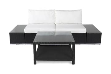 Bahamas Loungegruppe 2 Pers 1 Bord 75x75 - 2 Avslutninger Svart - Hage - Utemiljø - Veranda & terrasse - Verandamøbler