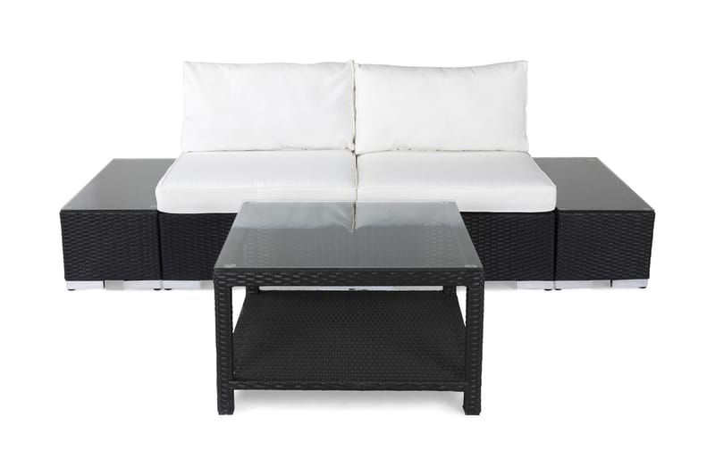 Bahamas Loungegruppe 2 Pers 1 Bord 75x75 - 2 Avslutninger Svart - Hage - Utemiljø - Veranda & terrasse - Verandamøbler
