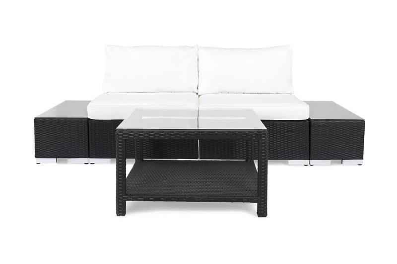 Bahamas Loungegruppe 2 Pers 1 Bord 75x75 - 2 Avslutninger Svart - Hage - Utemiljø - Veranda & terrasse - Verandamøbler