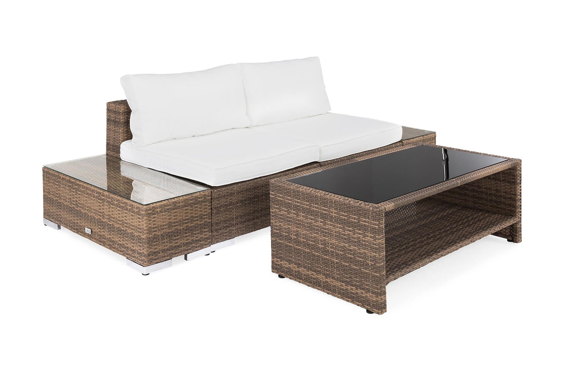 Bahamas Loungegruppe 2 Pers 1 Bord m Hylle - 2 Avslutninger Sand - Hage - Utemiljø - Veranda & terrasse - Verandamøbler