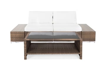 Bahamas Loungegruppe 2 Pers 1 Bord m Hylle - 2 Avslutninger Sand - Hage - Utemiljø - Veranda & terrasse - Verandamøbler