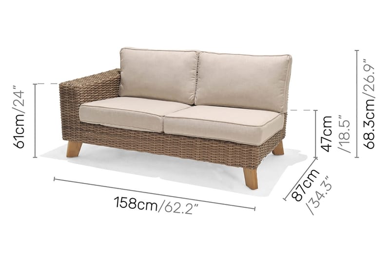 Bahamas Loungegruppe 3-4-seter - Beige - Hage - Utemiljø - Veranda & terrasse - Verandamøbler