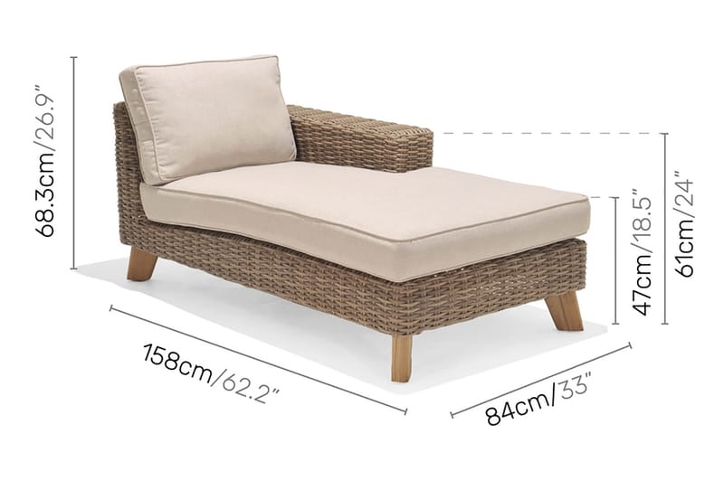 Bahamas Loungegruppe 3-4-seter - Beige - Verandamøbler - Sofagruppe utendørs - Loungesett