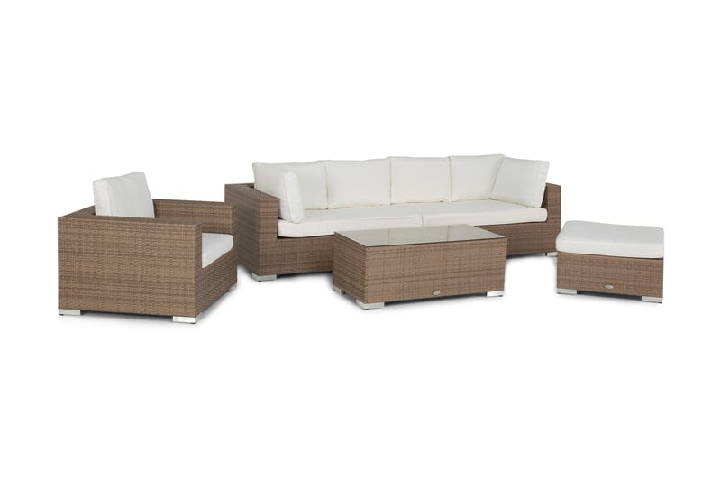 Bahamas Loungegruppe 3 - Kunstrotting Sand - Verandamøbler - Sofagruppe utendørs - Loungesett