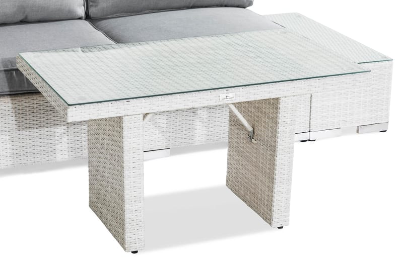 Bahamas Loungegruppe 3-seter - Hvit Bord Lenestol Avslutning - Hage - Utemiljø - Veranda & terrasse - Verandamøbler