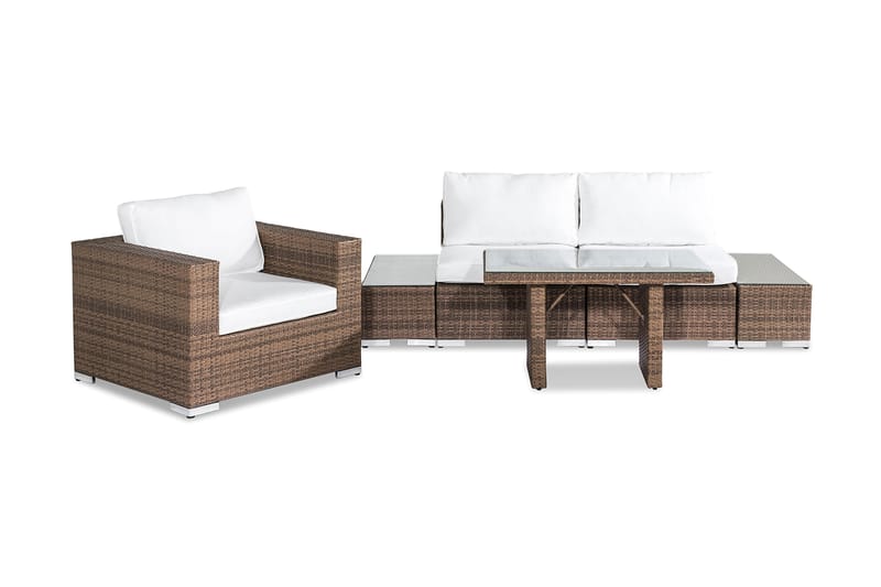 Bahamas Loungegruppe 3-seter - Sand Bord Lenestol Avslutning - Verandamøbler - Sofagruppe utendørs - Loungesett