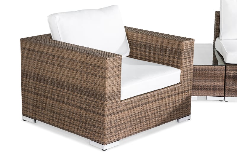 Bahamas Loungegruppe 3-seter - Sand Bord Lenestol Avslutning - Sofagruppe utendørs - Loungesett - Verandamøbler