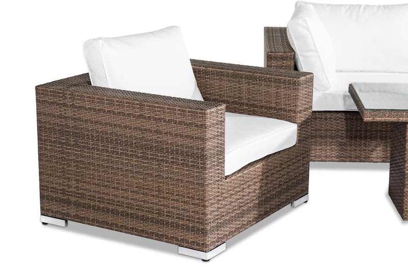 Bahamas Loungegruppe 3-seter - Sand Bord Lenestol - Verandamøbler - Sofagruppe utendørs - Loungesett