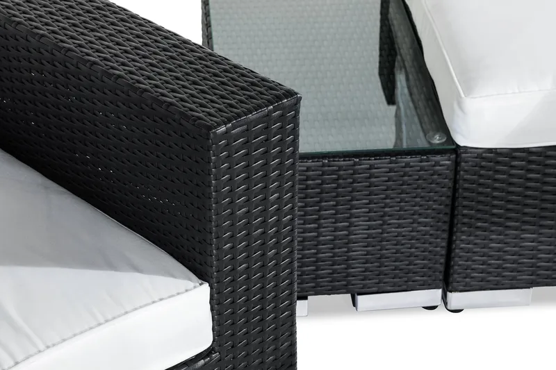 Bahamas Loungegruppe 3-seter - Svart Bord Lenestol Avslutning - Hage - Utemiljø - Veranda & terrasse - Verandamøbler