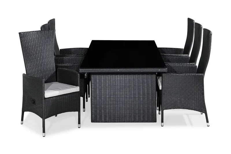 Bahamas Loungegruppe 3-seter - Svart Bord Lenestol Avslutning - Hage - Utemiljø - Veranda & terrasse - Verandamøbler