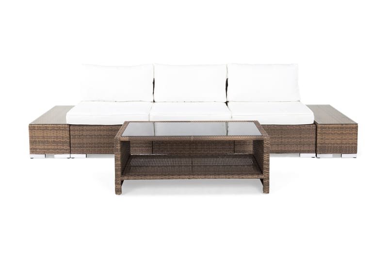 Bahamas Loungegruppe 3 Pers 1 Bord m Hylle - 2 Avslutninger Sand - Hage - Utemiljø - Veranda & terrasse - Verandamøbler