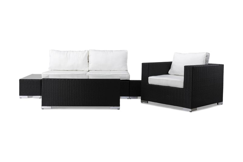 Bahamas Loungegruppe 3 Pers 1 Bord - 2 Avslutning 1 Lenestol Svart - Hage - Utemiljø - Veranda & terrasse - Verandamøbler
