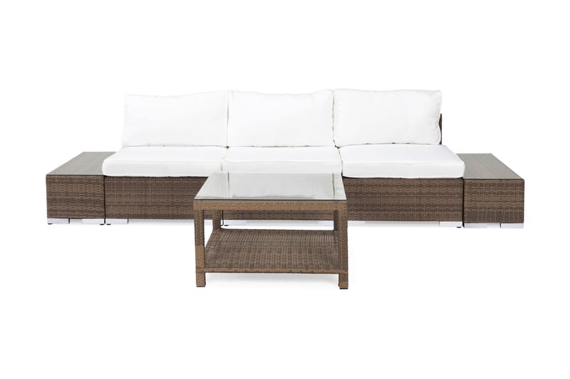 Bahamas Loungegruppe 3 Pers 1 Bord 75x75 - 2 Avslutninger Sand - Hage - Utemiljø - Veranda & terrasse - Verandamøbler