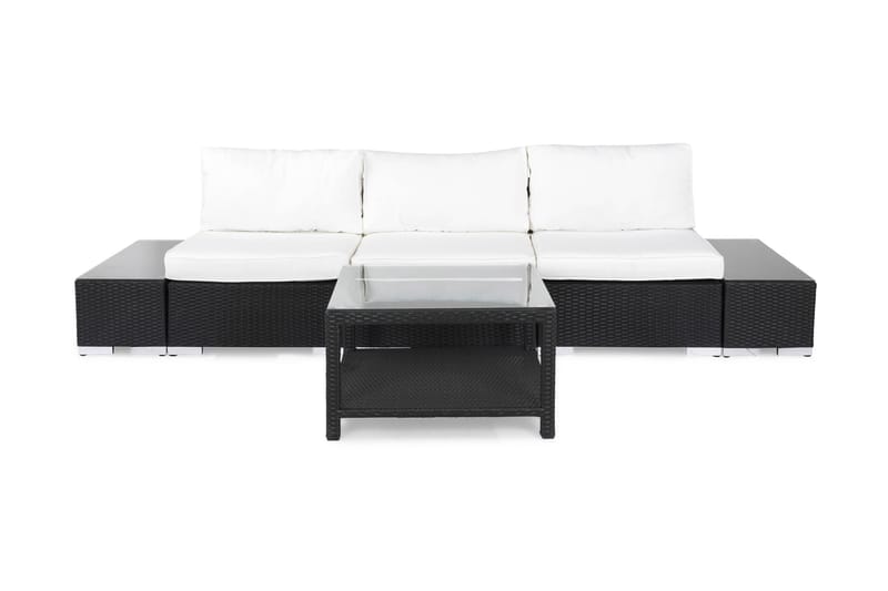 Bahamas Loungegruppe 3 Pers 1 Bord 75x75 - 2 Avslutninger Svart - Hage - Utemiljø - Veranda & terrasse - Verandamøbler