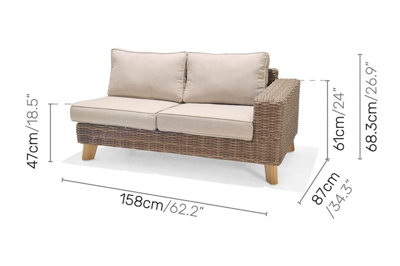 Bahamas Loungegruppe 4-seter - Beige - Hage - Utemiljø - Veranda & terrasse - Verandamøbler