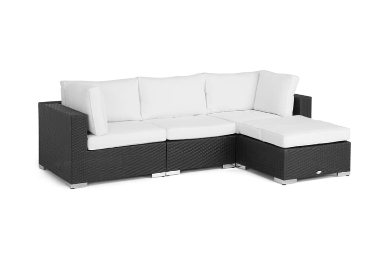 Bahamas Loungegruppe 4 seter Divan/Bord - Svart - Verandamøbler - Sofagruppe utendørs - Loungesett