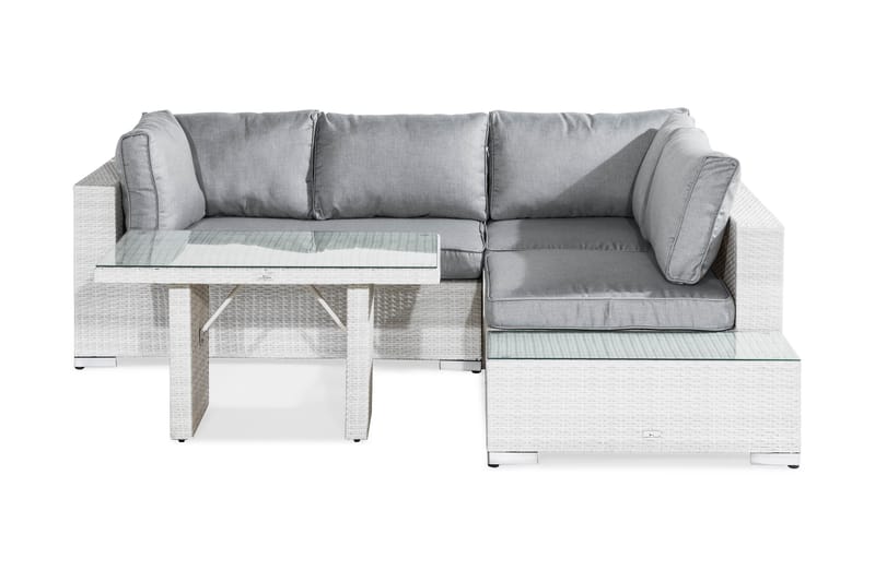 Bahamas Loungegruppe 4-seter - Hvit Bord Avslutning - Hage - Utemiljø - Veranda & terrasse - Verandamøbler
