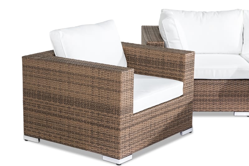 Bahamas Loungegruppe 4-seter - Sand Bord Lenestol - Verandamøbler - Sofagruppe utendørs - Loungesett