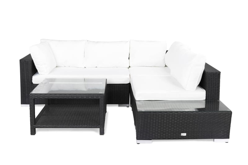Bahamas Loungegruppe 4 Pers Bord 75x75 - Avslutning Svart - Hage - Utemiljø - Veranda & terrasse - Verandamøbler