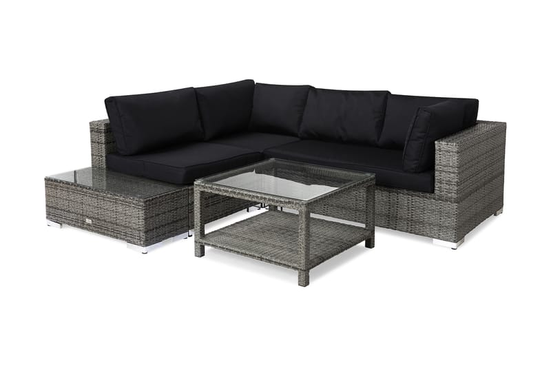 Bahamas Loungegruppe 4 Pers Bord 75x75 - Avslutning Grå - Hage - Utemiljø - Veranda & terrasse - Verandamøbler